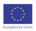 Logo EU, Text \"Europäische Union\" unter der Flagge, mittig ausgerichtet.