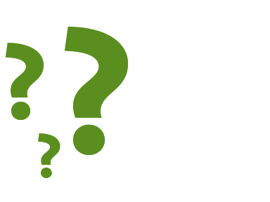 Icon Fragen: 3 verschieden große Fragezeichen