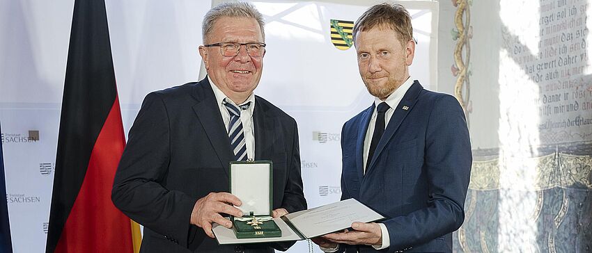 Fleischermeister Jürgen Müller aus Dresden erhält Sächsischen Verdienstorden Fleischermeister Jürgen Müller aus Dresden erhält Sächsischen Verdienstorden - Zum Beitrag