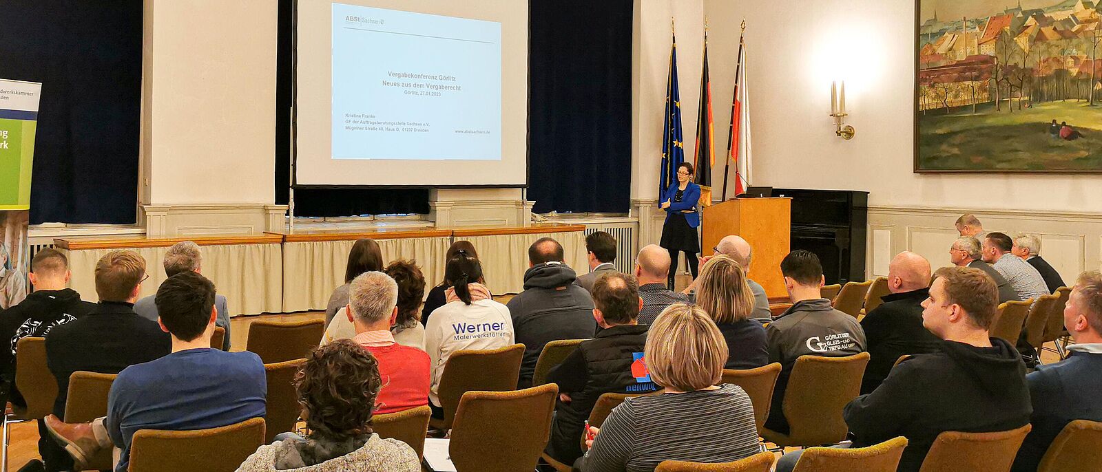 Blick in den Saal der Vergabekonferenz in Görlitz